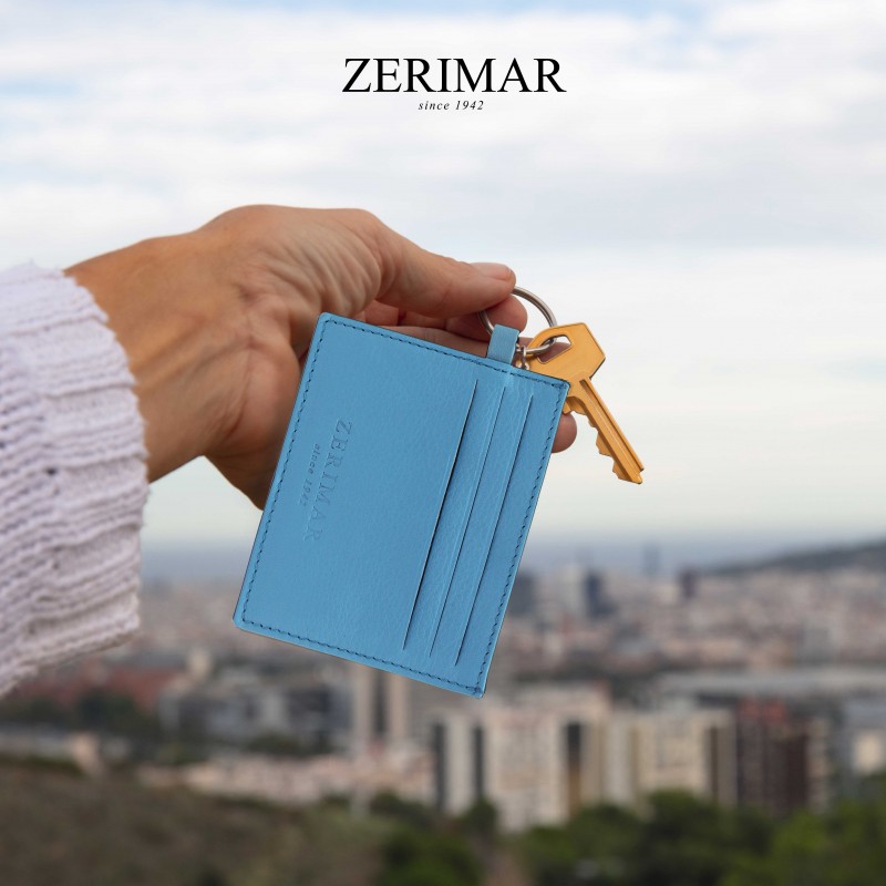 Zerimar Shoes Tarjetero De Piel Con Llavero 8 5x10 Cm BLUNDY