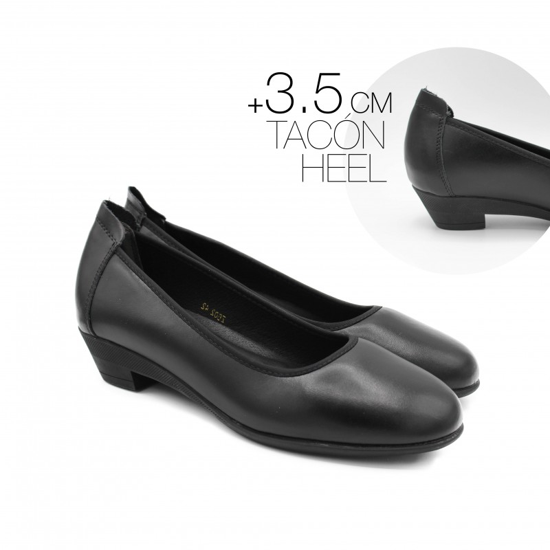 zerimar shoes Zapato de Piel Profesional para Oficina y Eventos - tacón 3 5 cm