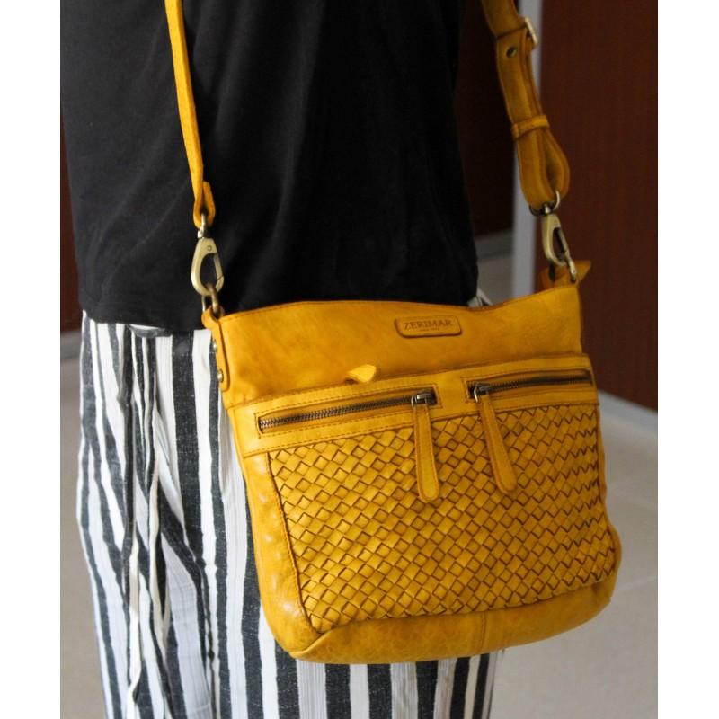 Zerimar Shoes Bolso De Piel Trenzado 26x30x10 Cm