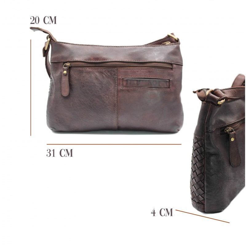 Zerimar Shoes Bolso De Piel Trenzado 31x20x4 Cm