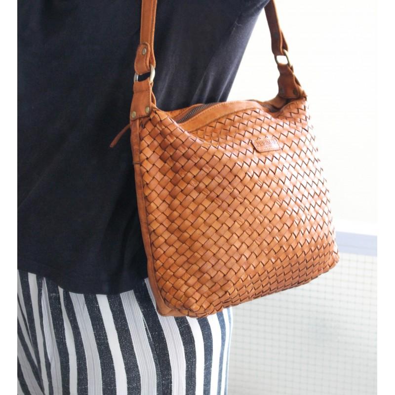 Zerimar Shoes Bolso De Piel Trenzado 36x26x6 Cm