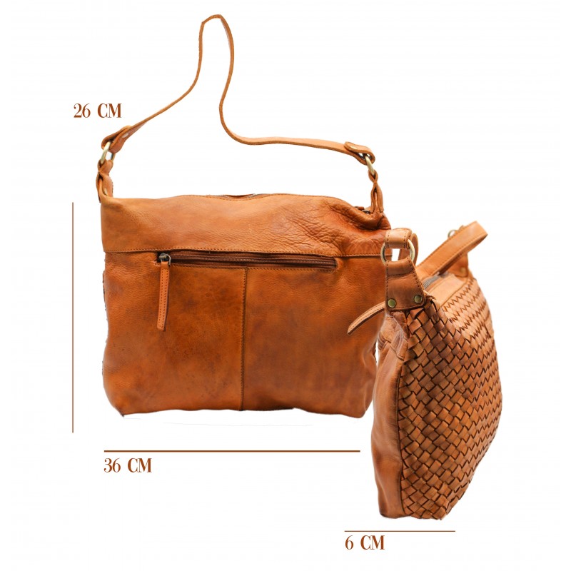 Zerimar Shoes Bolso De Piel Trenzado 36x26x6 Cm