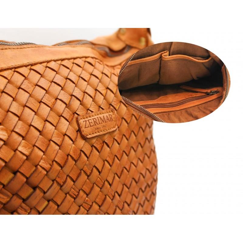 Zerimar Shoes Bolso De Piel Trenzado 36x26x6 Cm