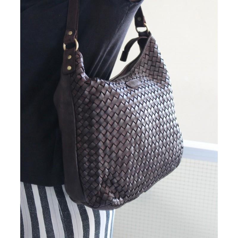 Zerimar Shoes Bolso De Piel Trenzado 38x28x10 Cm