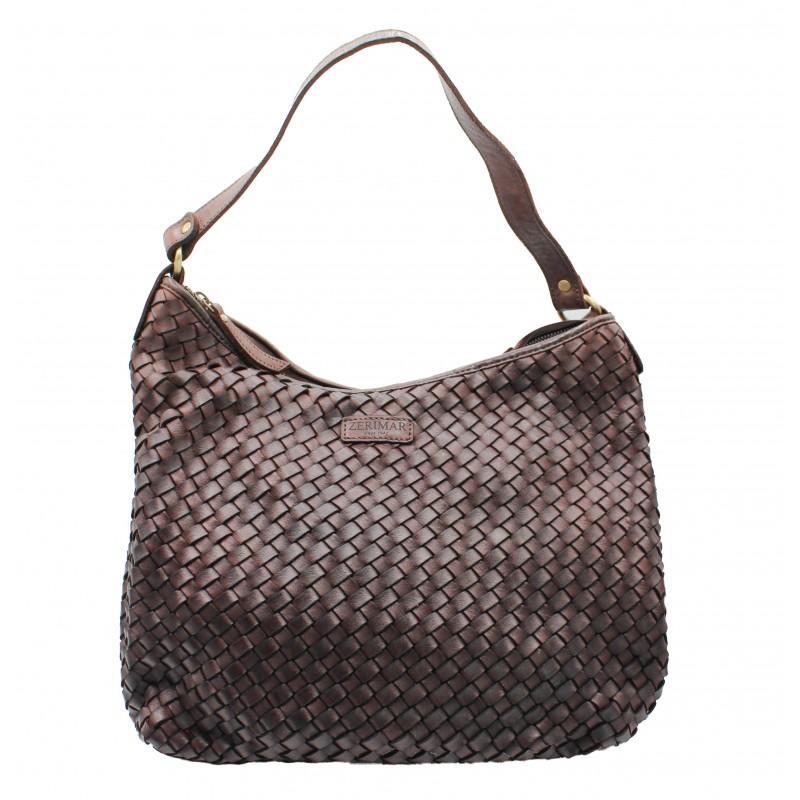 zerimar shoes Bolso de piel trenzado 38x28x10 cm
