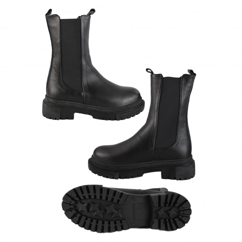 zerimar shoes Botas Chelsea de piel con elástico