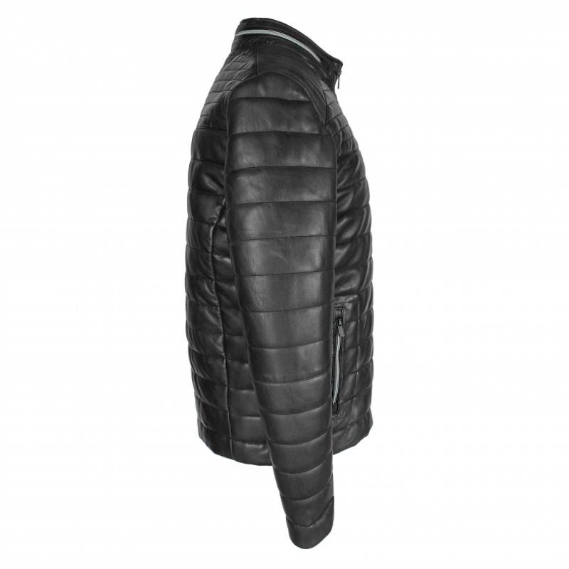 Zerimar Shoes Chaqueta De Piel Acolchada BLUEBERRY