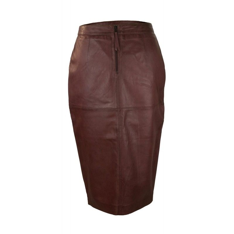 Zerimar Shoes Falda Entubada De Cuero Midi