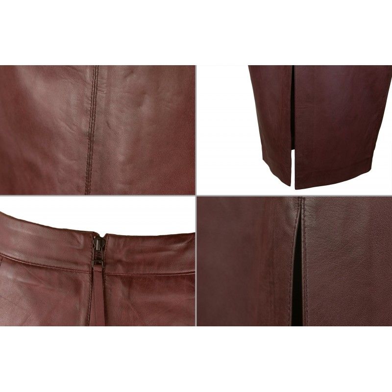 Zerimar Shoes Falda Entubada De Cuero Midi