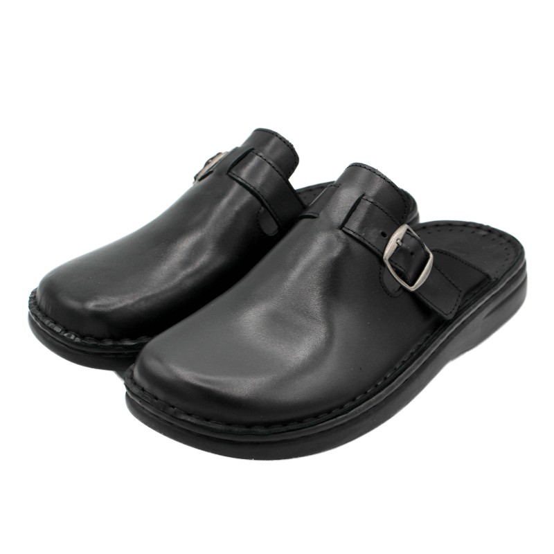 Zerimar Shoes Zuecos De Piel Con Hebilla Modelo BOSTON