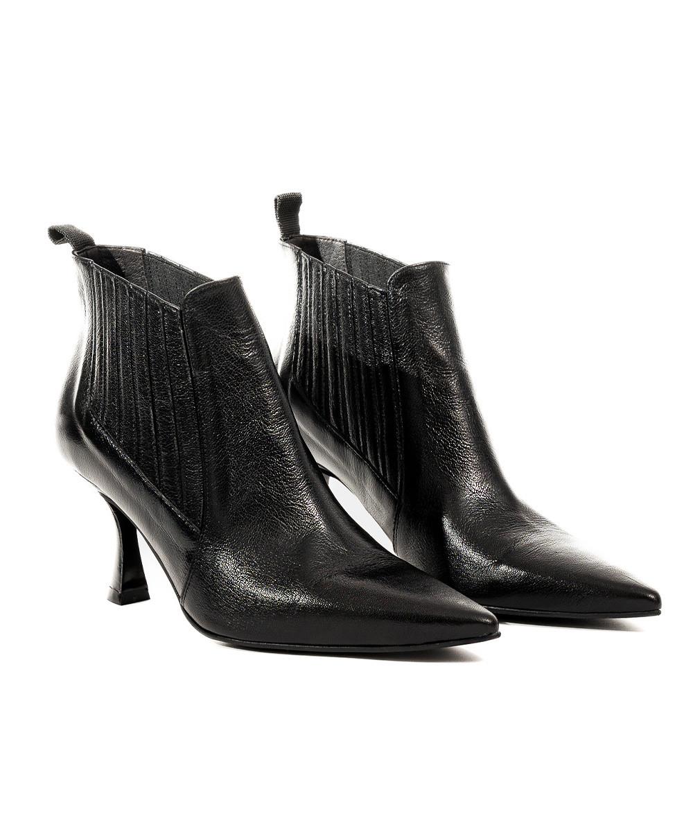Zinda Botin Chelsea De Piel Suave Negra