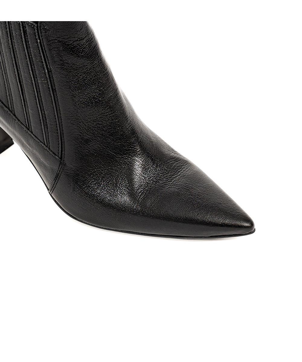 Zinda Botin Chelsea De Piel Suave Negra