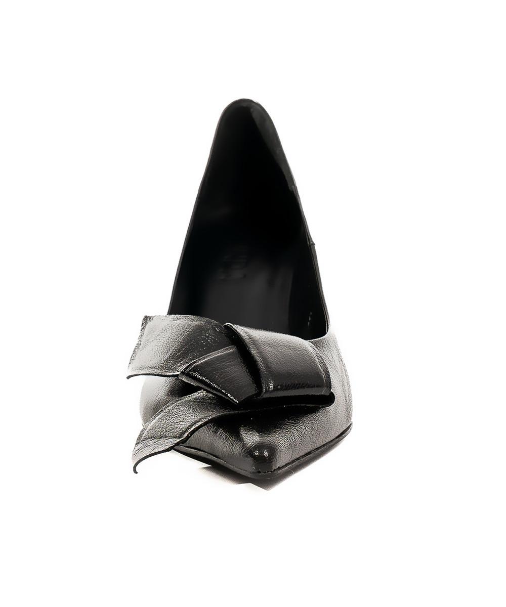 Zinda Salón De Piel Suave Negra Con Lazo