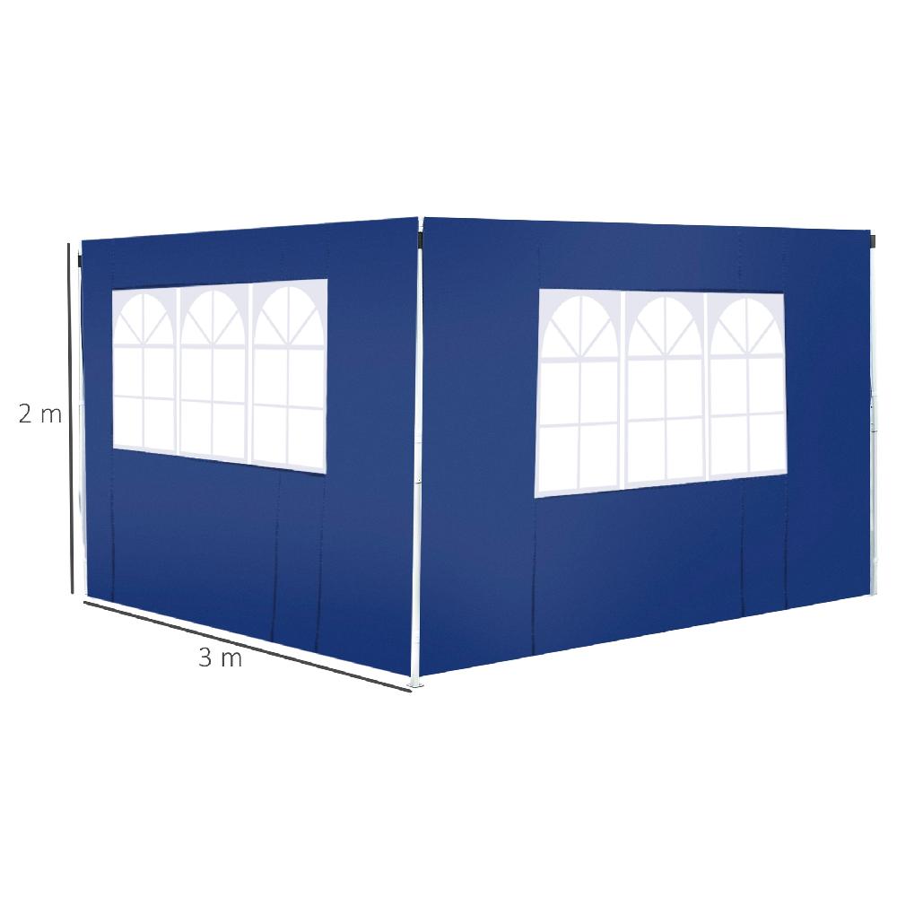 2 Paredes Parte Laterales Outsunny Azul 300x200 Cm_01-0300
