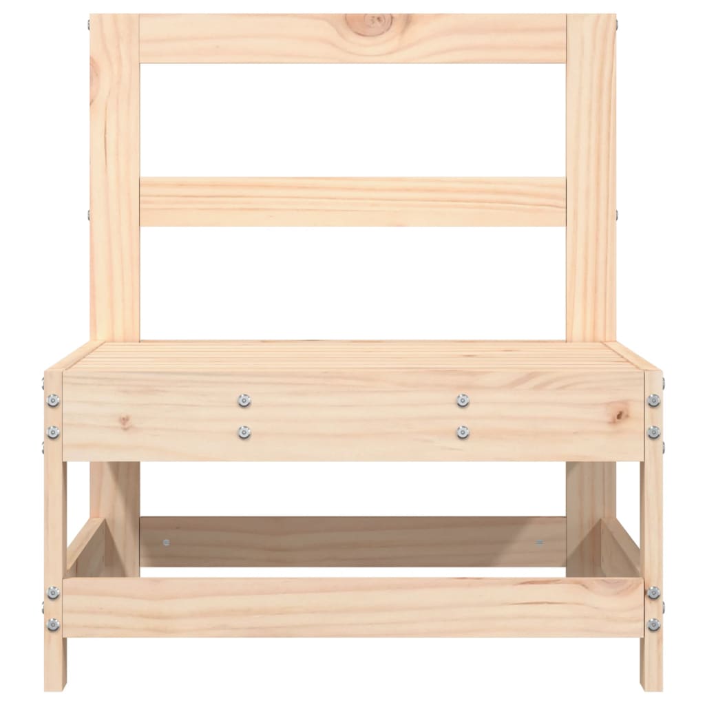 2 Piezas Sofás Centrales De Jardín | Sofá De Exterior Madera Maciza De Pino CFW599026