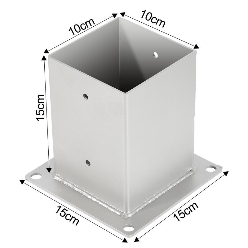 4x Pie De Poste Cuadrado Soporte Para Postes De Madera Cuadrada Anclajes Madera Poste 100x100mm