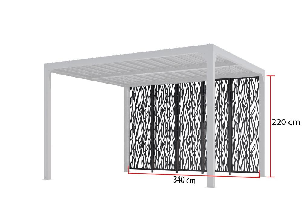 5 Paneles Mashrabiya De Acero Para Pérgola PER 3630 BI
