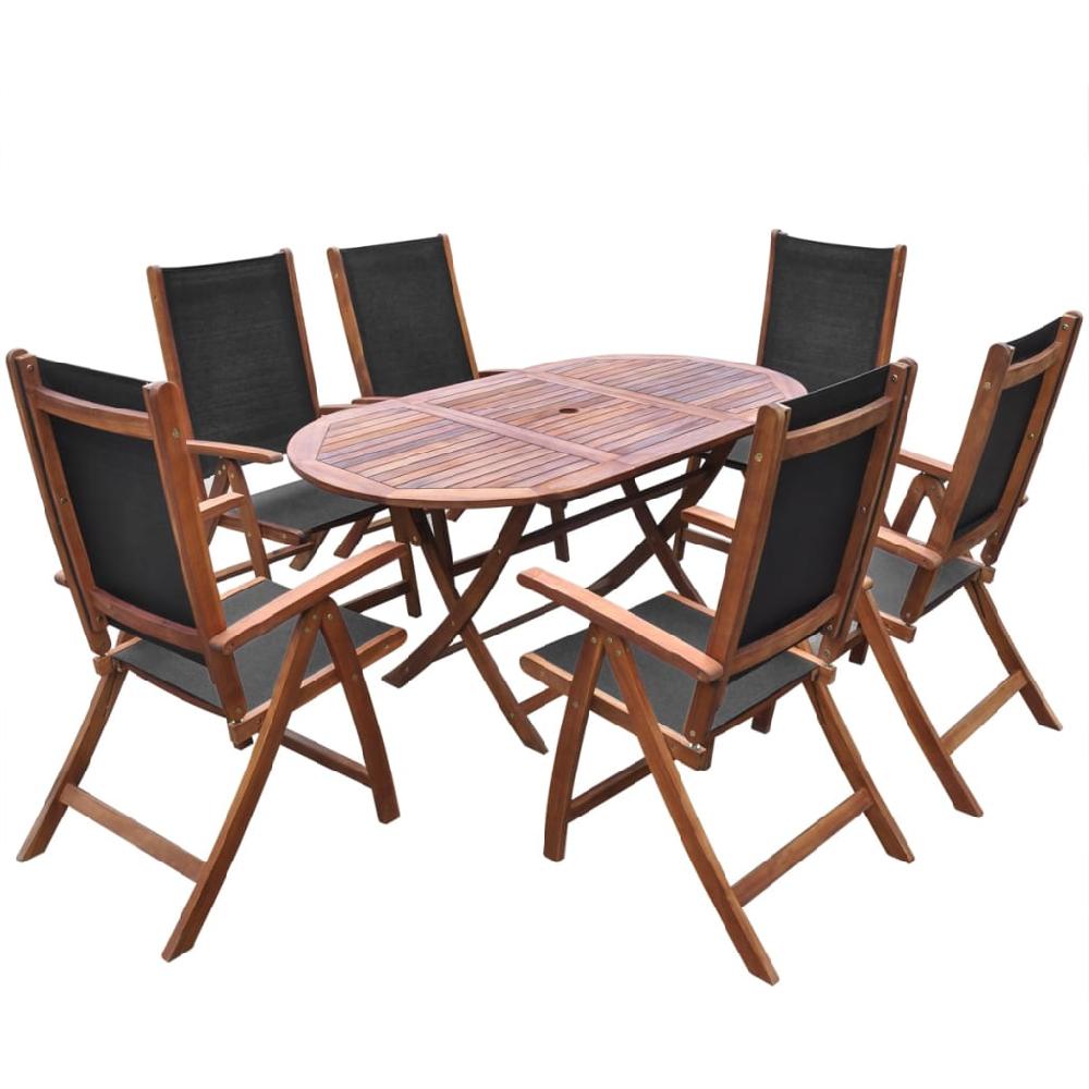 9 Muebles De Comedor De Exterior Y Cojines Macizos De Acacia