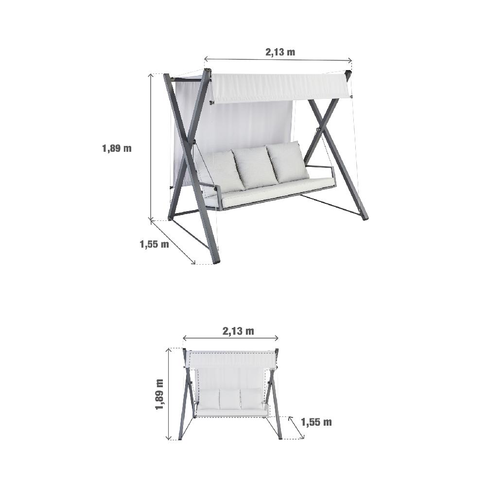 Balancín De Acero NATERIAL Odyssea Gris 155x213 Cm