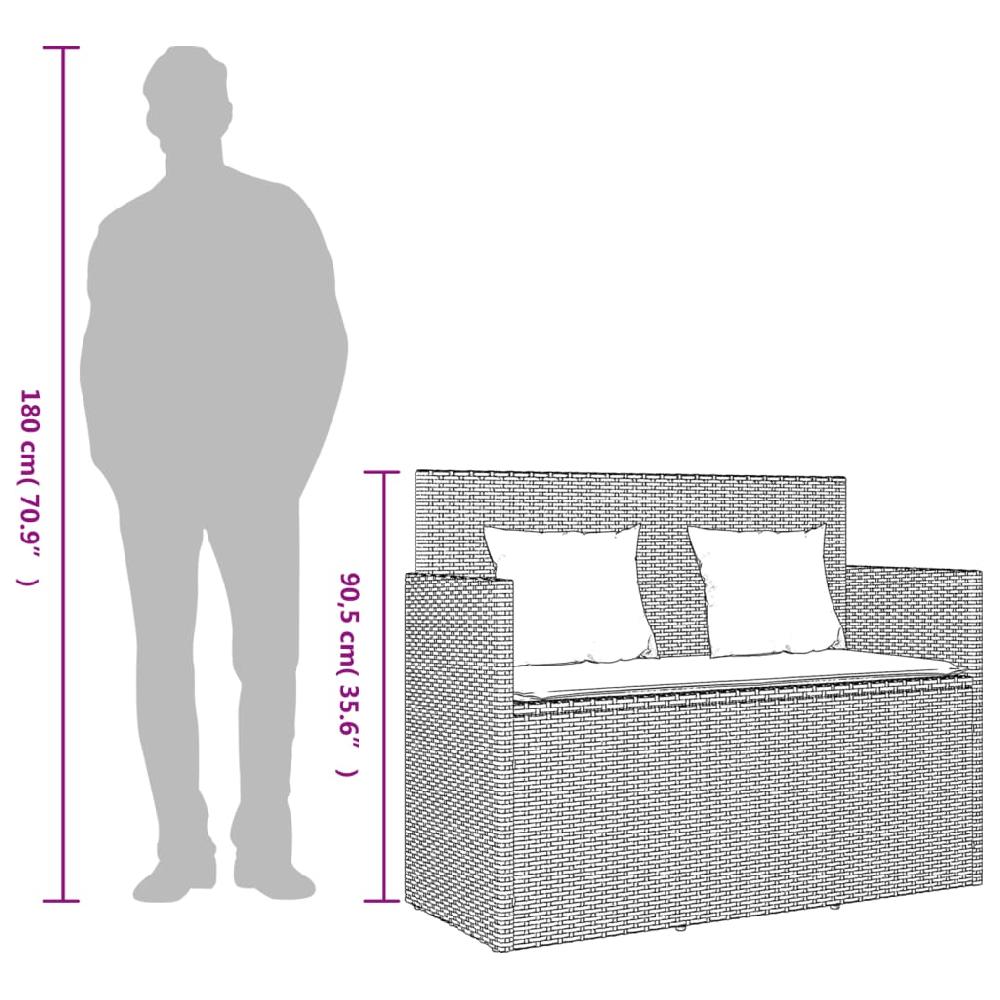 Banco De Jardín Con Cojines Ratán Resina Beige VidaXL