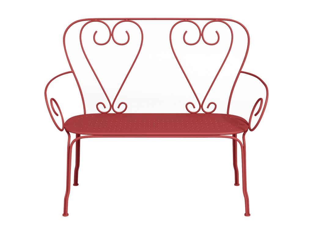 Banco De Jardín De Metal Tipo Hierro Forjado GUERMANTES - Terracota