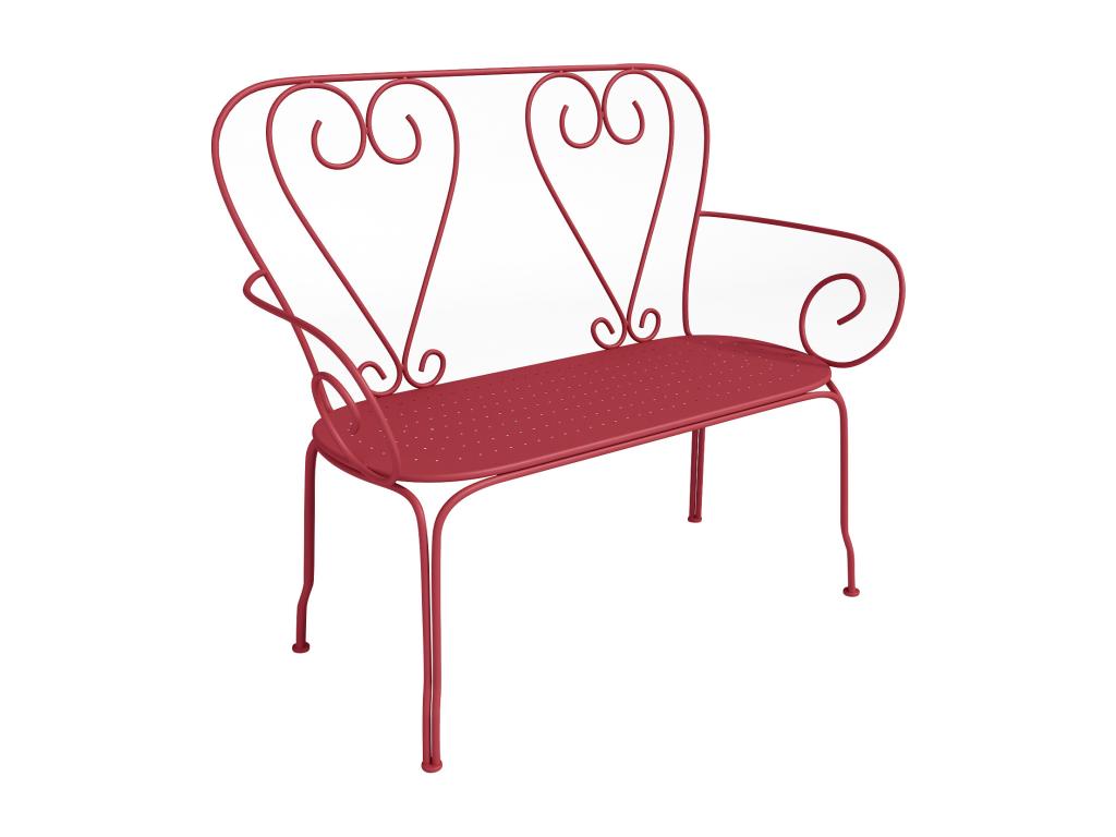 Banco de jardín de metal tipo hierro forjado GUERMANTES - Terracota