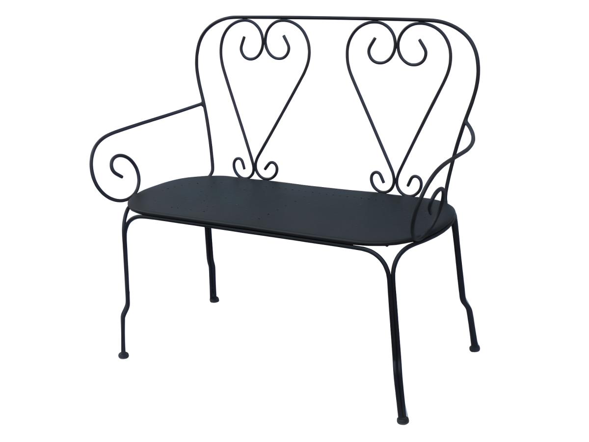 Banco De Jardín Metal Estilo Hierro Forjado - Gris Antracita - GUERMANTES