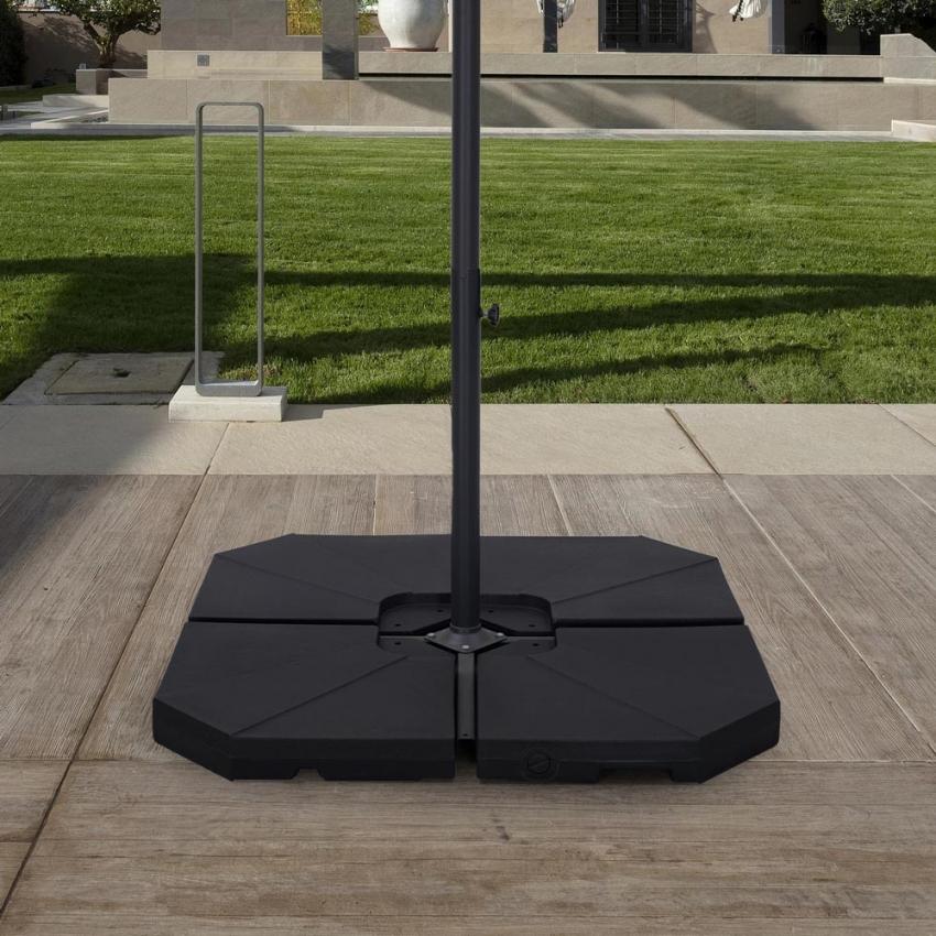 Base Juego 4 Contrapesos Soporte Para Sombrilla Forma Cruz Agua Arena Jolla