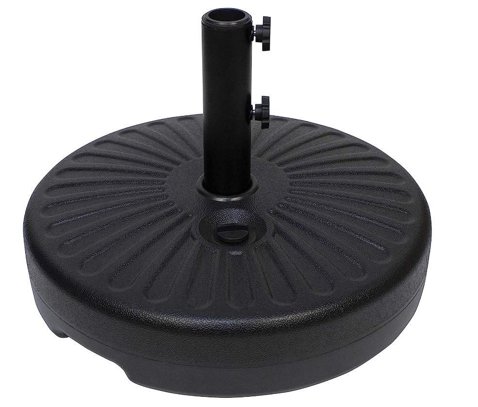 Base Sombrilla Plástico Rellenable De Agua 22L Estable Apto Poste 38mm Pie Sombrilla Jardin Terraza Patio Playa Cuadrado