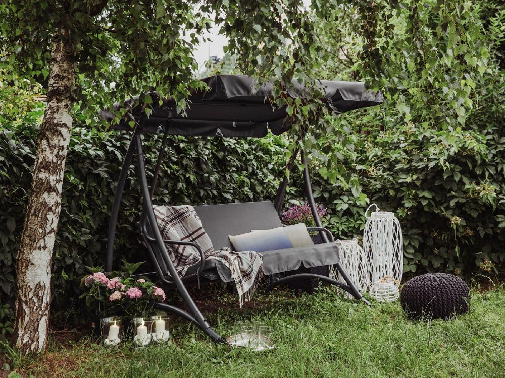 Beliani Columpio TEMPLE Metal Gris Oscuro