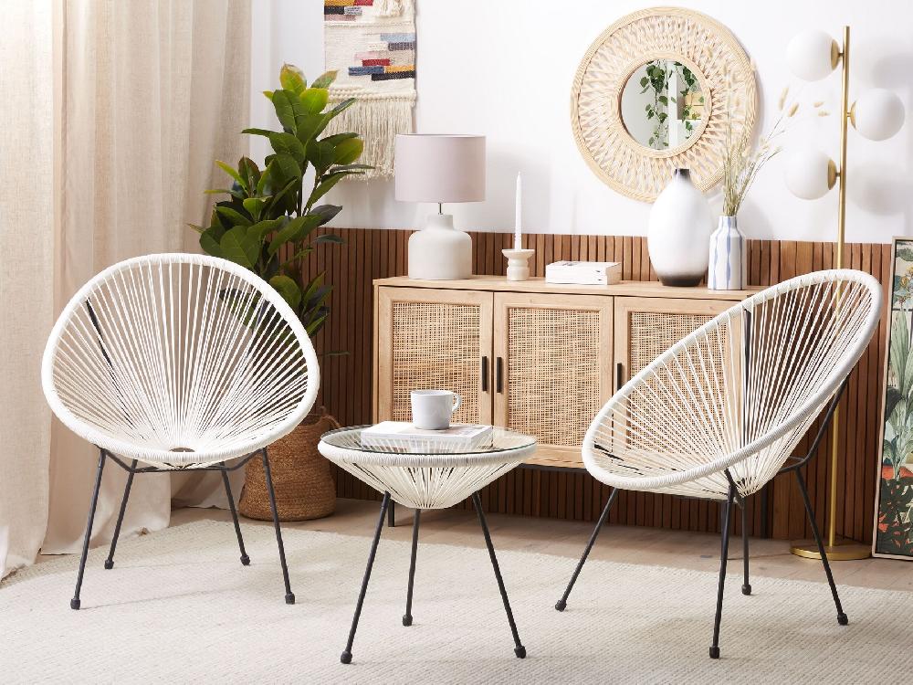 Beliani Conjunto De Balcón ACAPULCO II Blanco