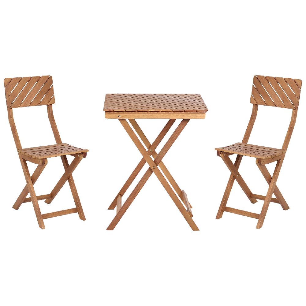 Beliani Conjunto De Balcón ARDORE Madera Marrón