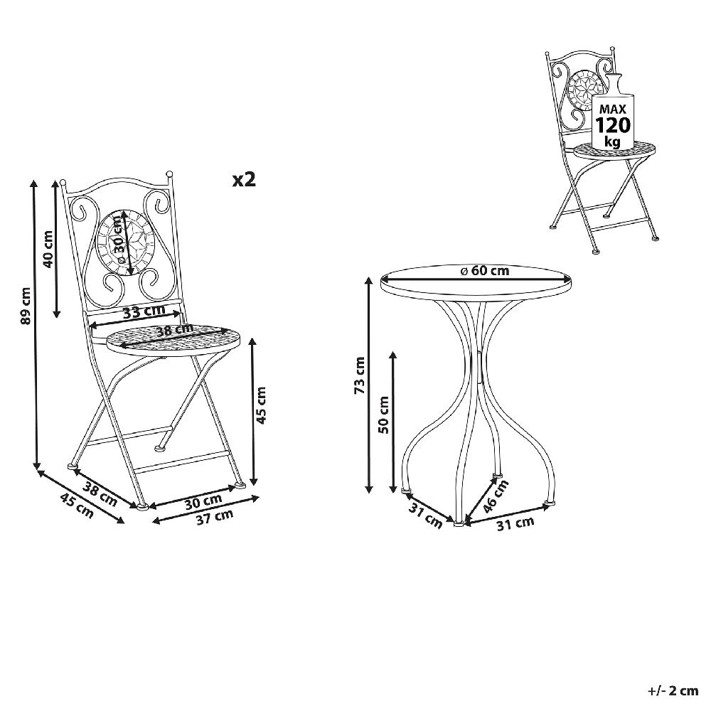 Beliani Conjunto De Balcón CARIATI Metal Negro