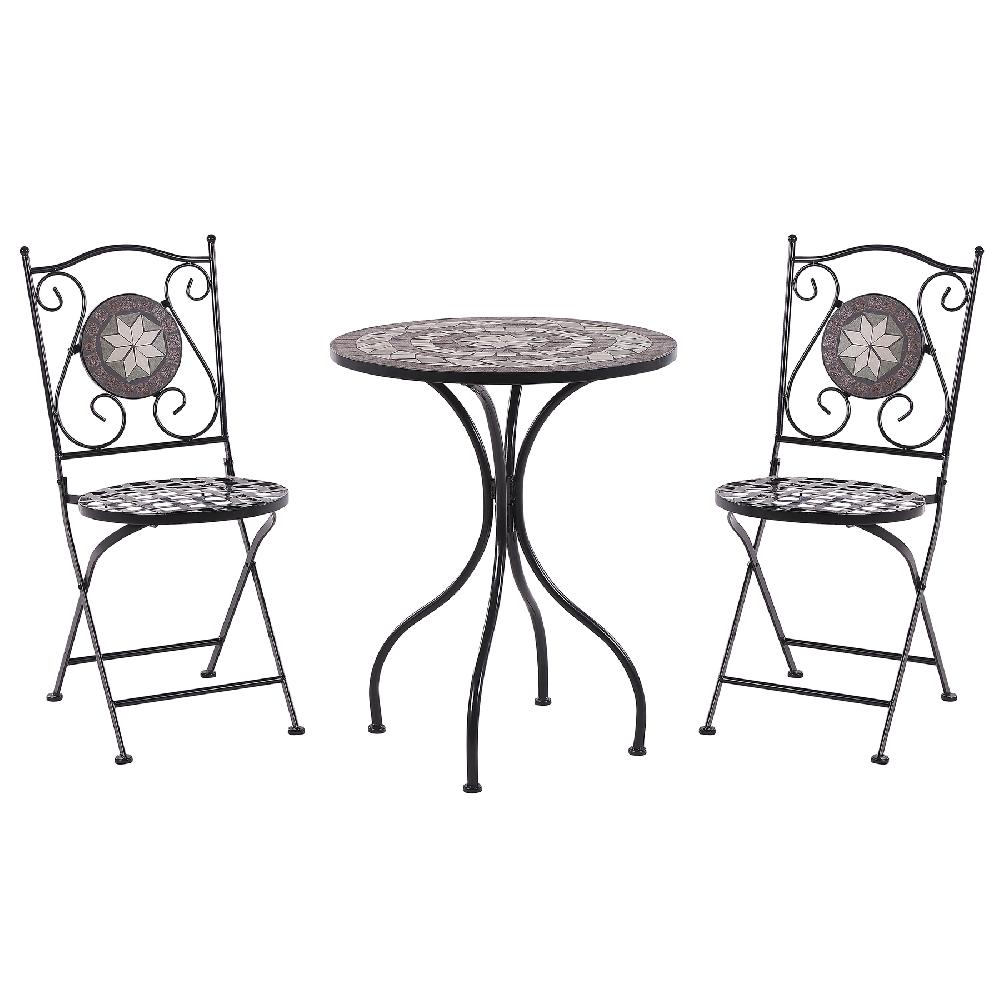 Beliani Conjunto De Balcón CARIATI Metal Negro