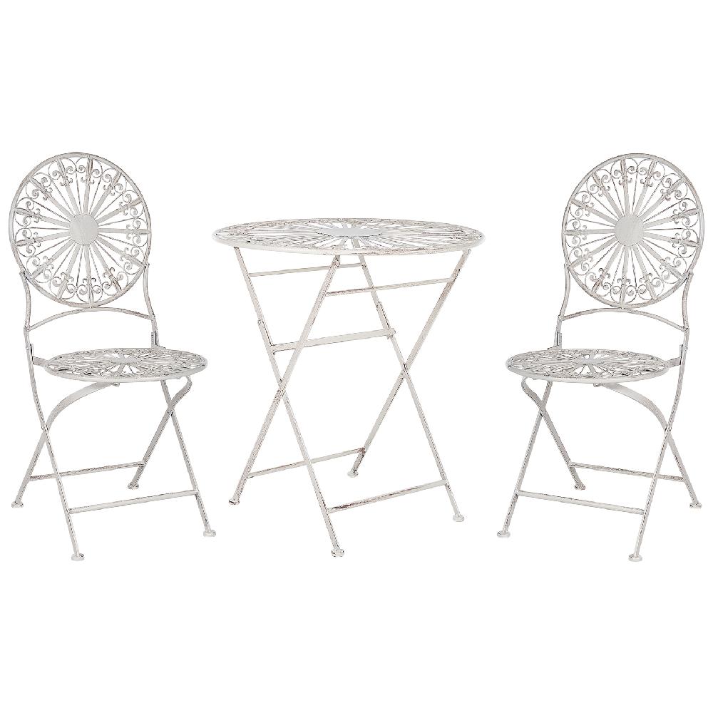 Beliani Conjunto De Balcón SCAFA Metal Blanco