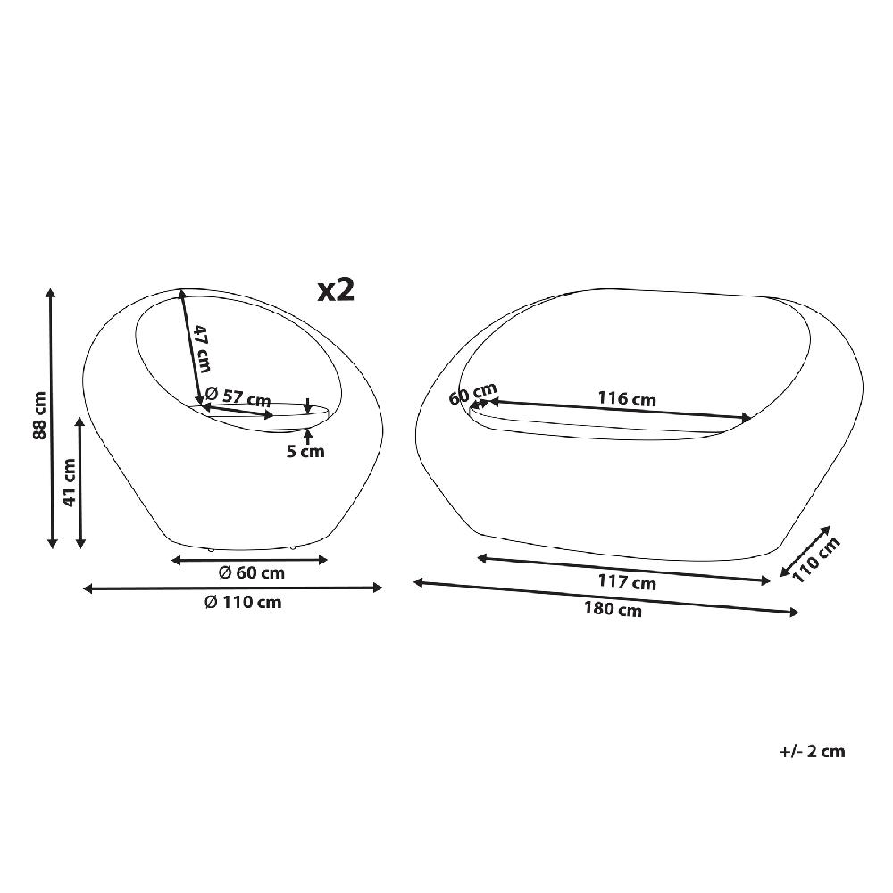 Beliani Conjunto De Jardín 4 Plazas MAIORI Ratán Natural