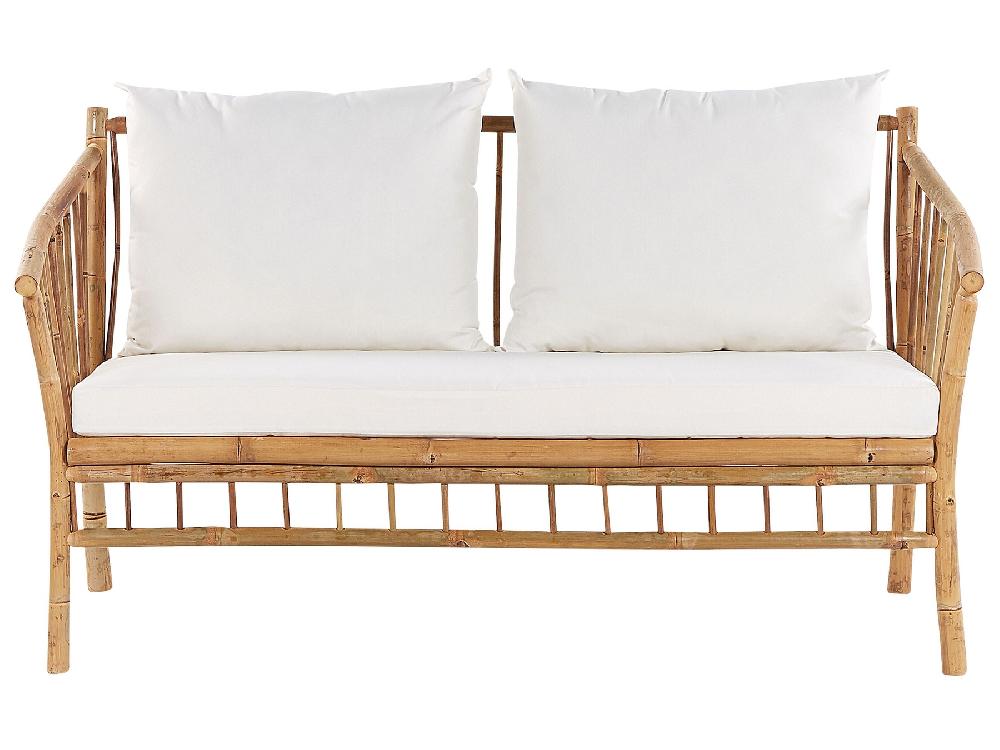 Beliani Conjunto De Jardín Con Mesa 4 Plazas MAGGIORE Madera De Bambú Marrón Claro