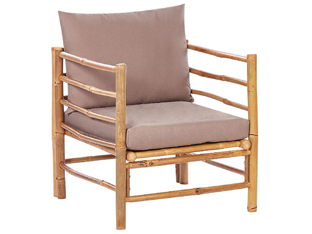 Beliani Conjunto De Jardín Con Mesa 5 Plazas CERRETO Izquierda Madera De Bambú Gris Pardo