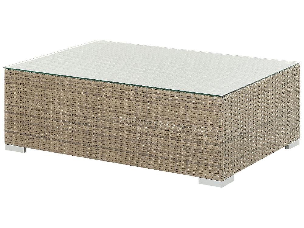 Beliani Conjunto De Jardín Con Mesa 8 Plazas MAESTRO Marrón Claro