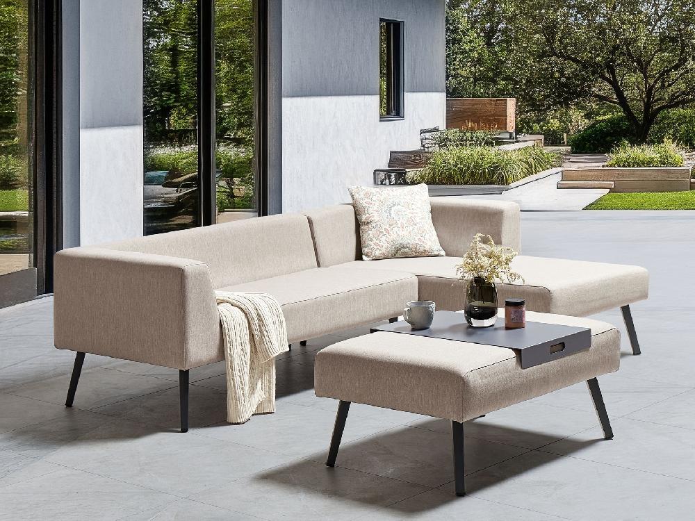 Beliani Conjunto Esquinero De Jardín 4 Plazas SORRIVOLI Izquierda Beige