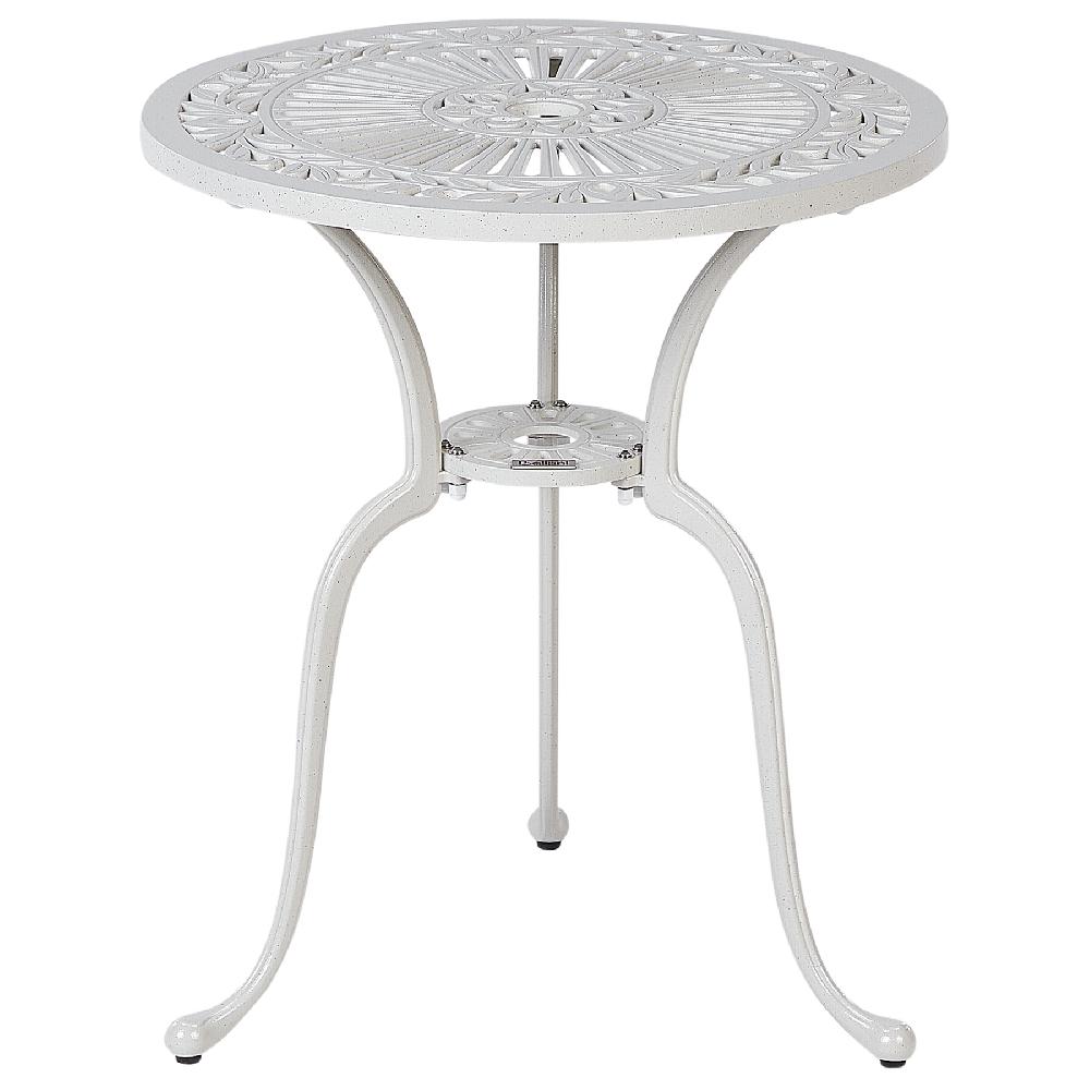 Beliani Mesa de balcón de metal blanco ø 61 cm DASCIO