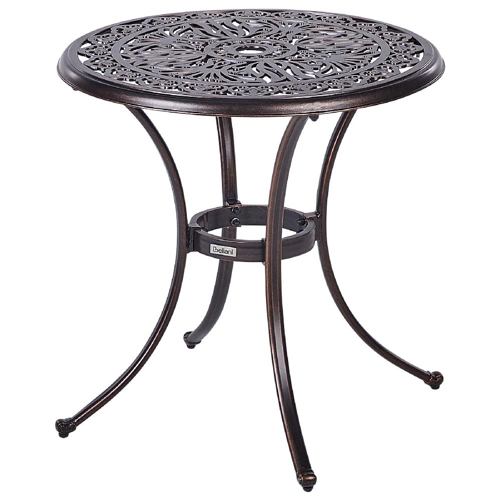 Beliani Mesa de balcón de metal marrón ø 68 cm ANDALO