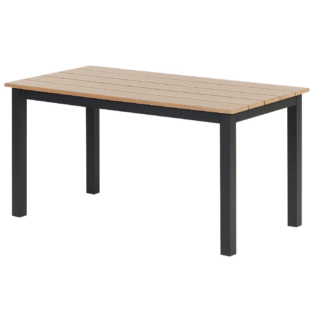 Beliani Mesa de centro madera clara y negro 96 x 52 cm MESSINA