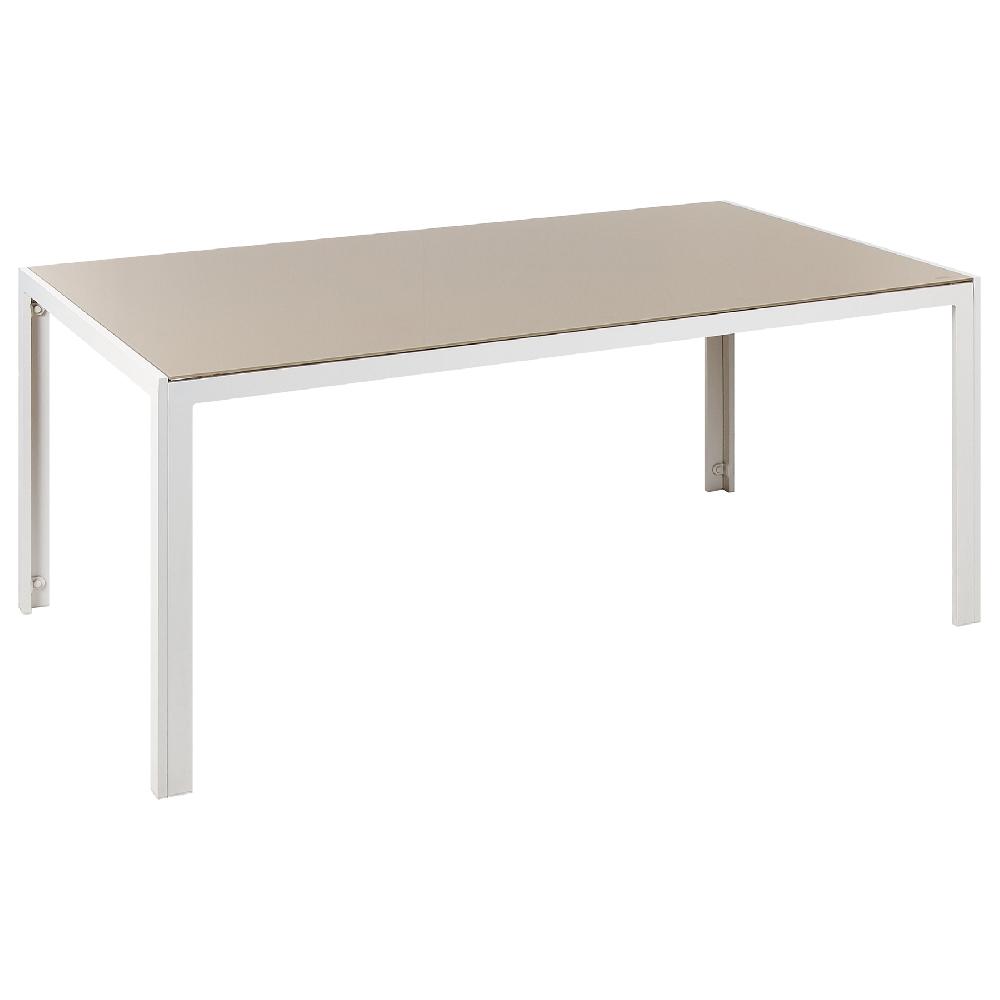 Beliani Mesa de comedor para jardín beige 160 x 90 cm CATANIA