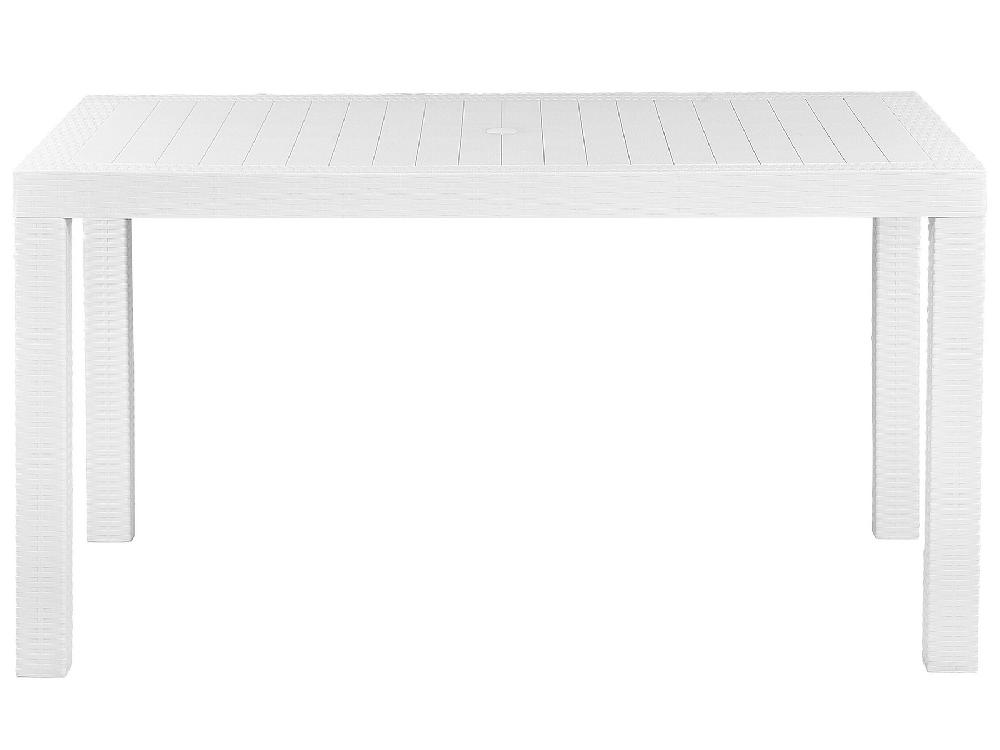 Beliani Mesa De Jardín Blanca 140 X 80 Cm FOSSANO