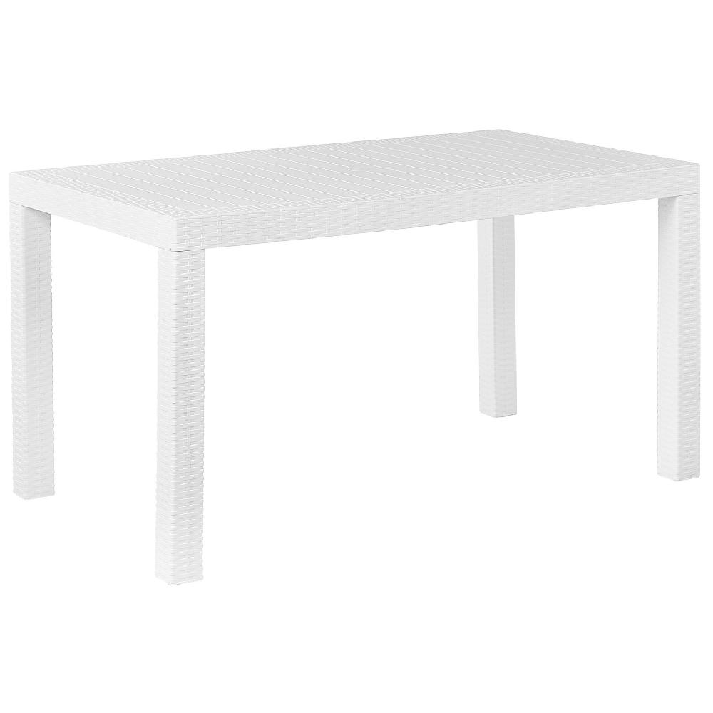 Beliani Mesa de jardín blanca 140 x 80 cm FOSSANO