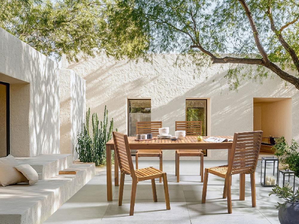 Beliani Mesa De Jardín De Madera De Acacia Certificada Clara 180 X 90 Cm OMBRIANO