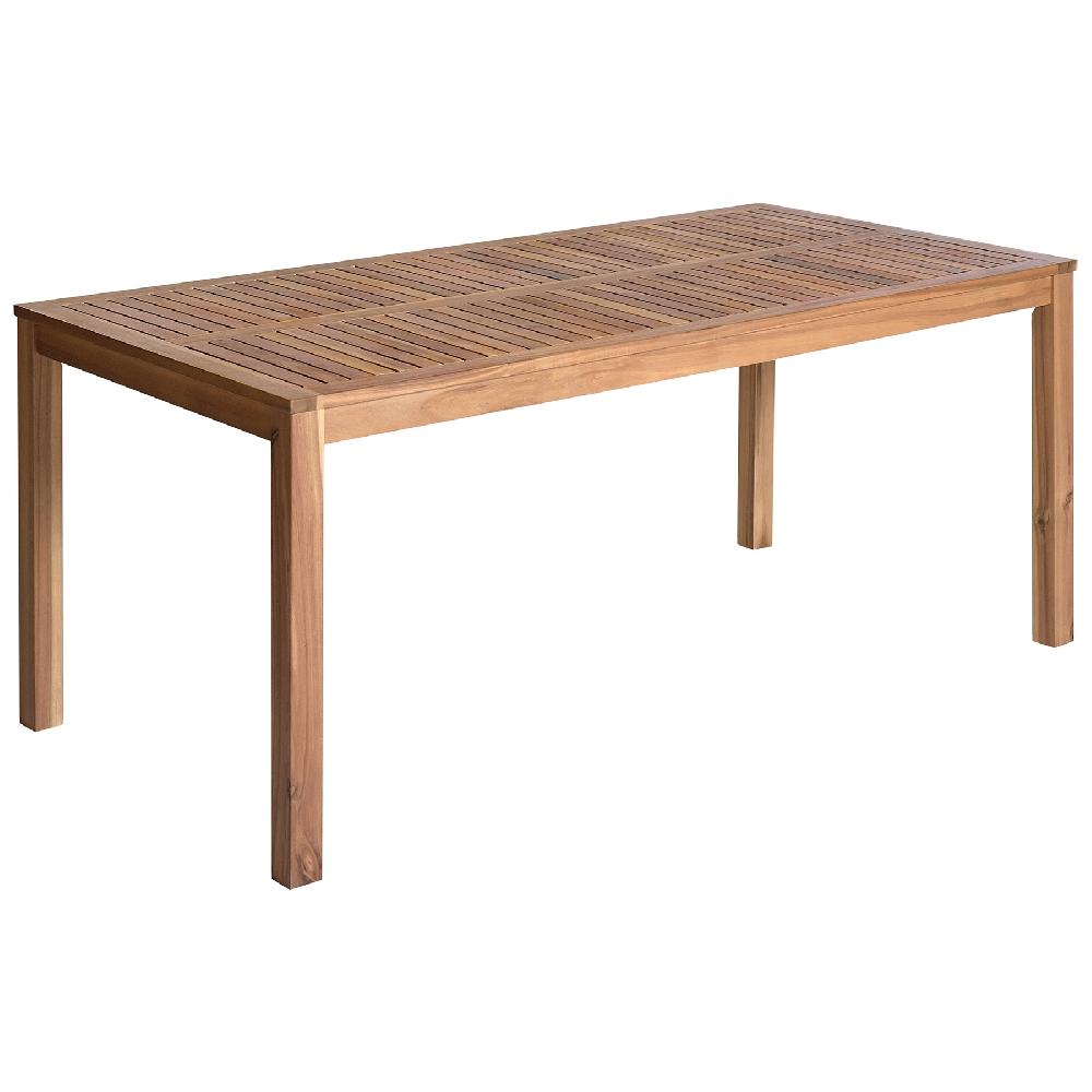 Beliani Mesa de jardín de madera de acacia certificada clara 180 x 90 cm OMBRIANO