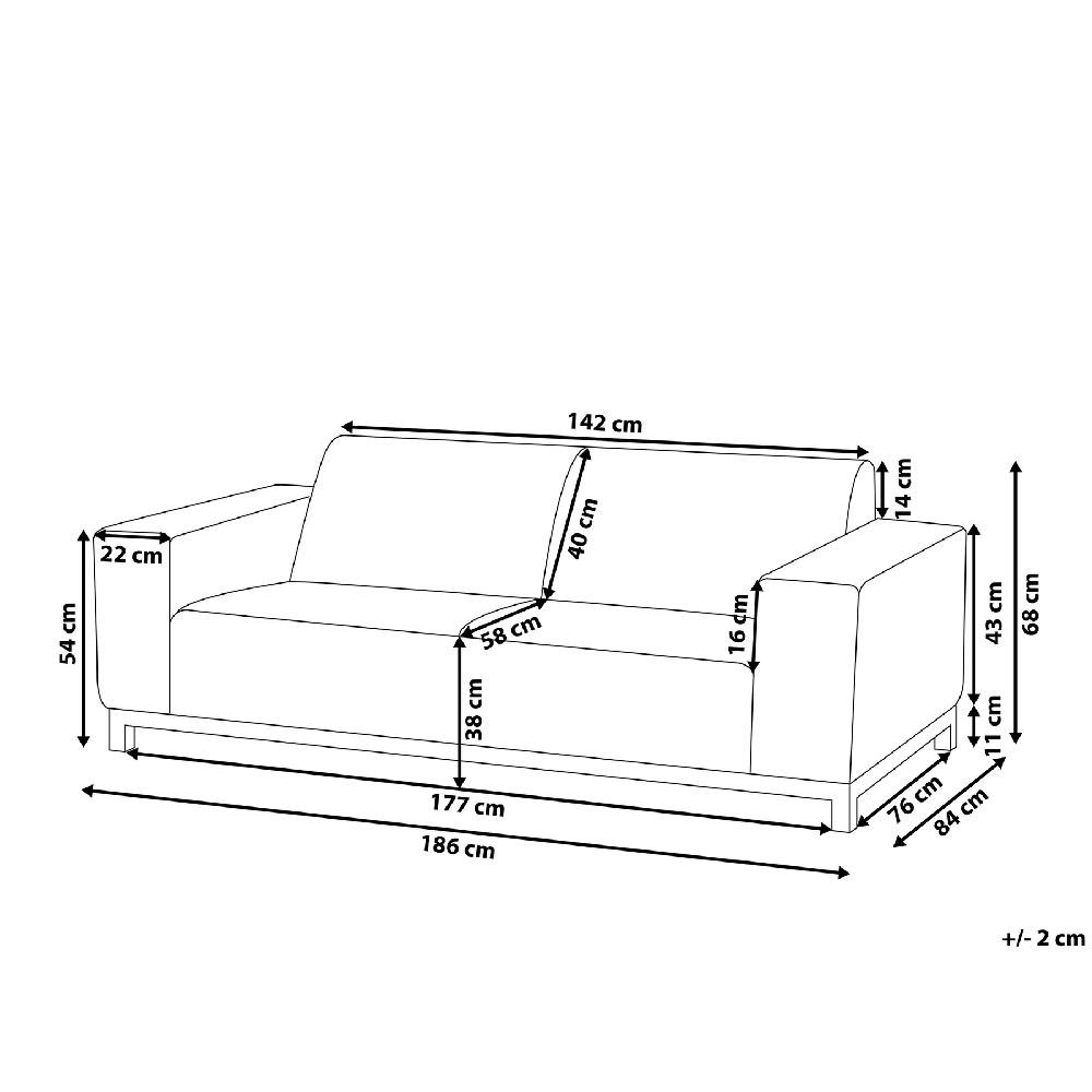 Beliani Sofá De Jardín 3 Plazas ROVIGO Beige