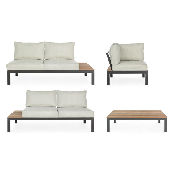 Bizzotto Salotto Salotto Angolare Elias Antracita 662178 Mobiliario De Jardín